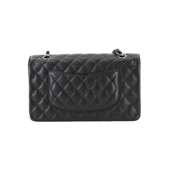 Pre Loved Chanel Classic Flap Bag Medium Quilted Leather Women Black Shoulder - Picture 3 of 8